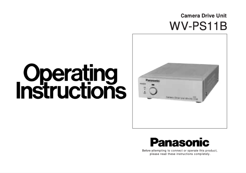 Page 1 de la notice Manuel utilisateur Panasonic WV-PS11B