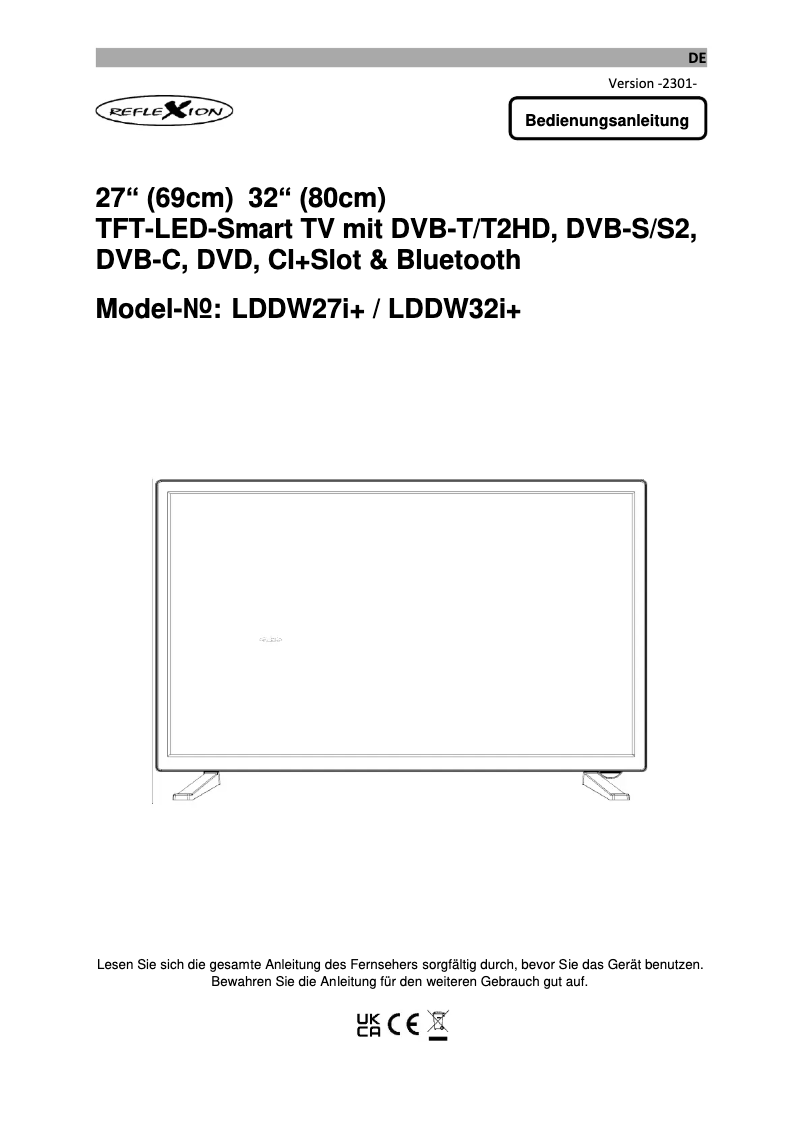 Página 1 del manual Manual de usuario Reflexion LDDW27I+