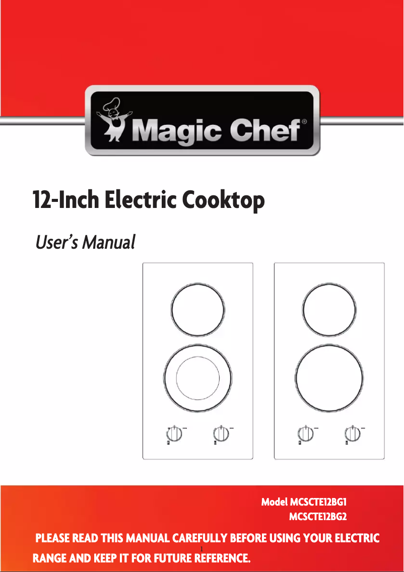 Página 1 del manual Manual de instrucciones Magic Chef MCSCTE12BG2