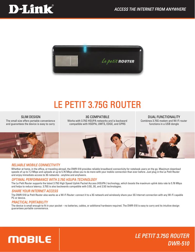 Página 1 del manual Ficha técnica D-Link DWR-510