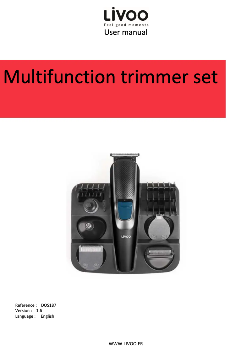 Page n°1 - Manuel utilisateur Livoo DOS187
