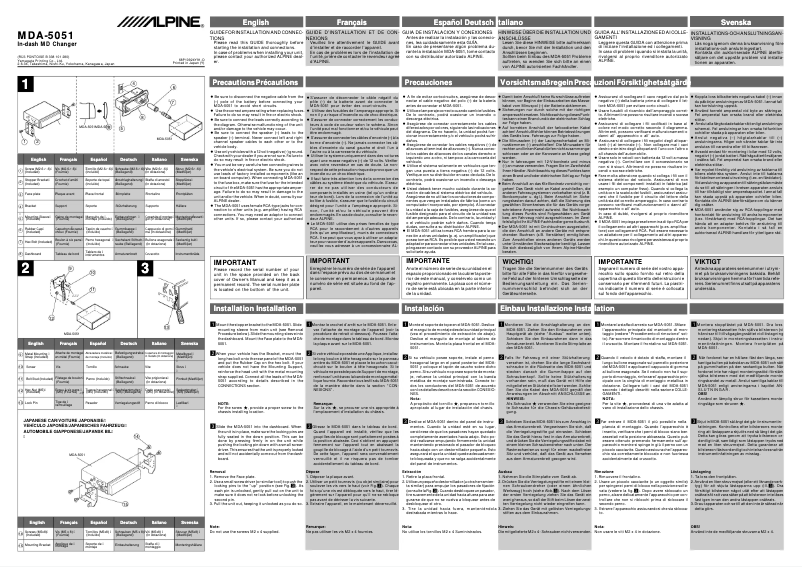 Image de la première page du manuel de l'appareil MDA-5051