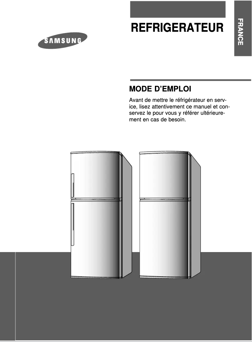 Page 1 de la notice Manuel utilisateur Samsung RT30MASW