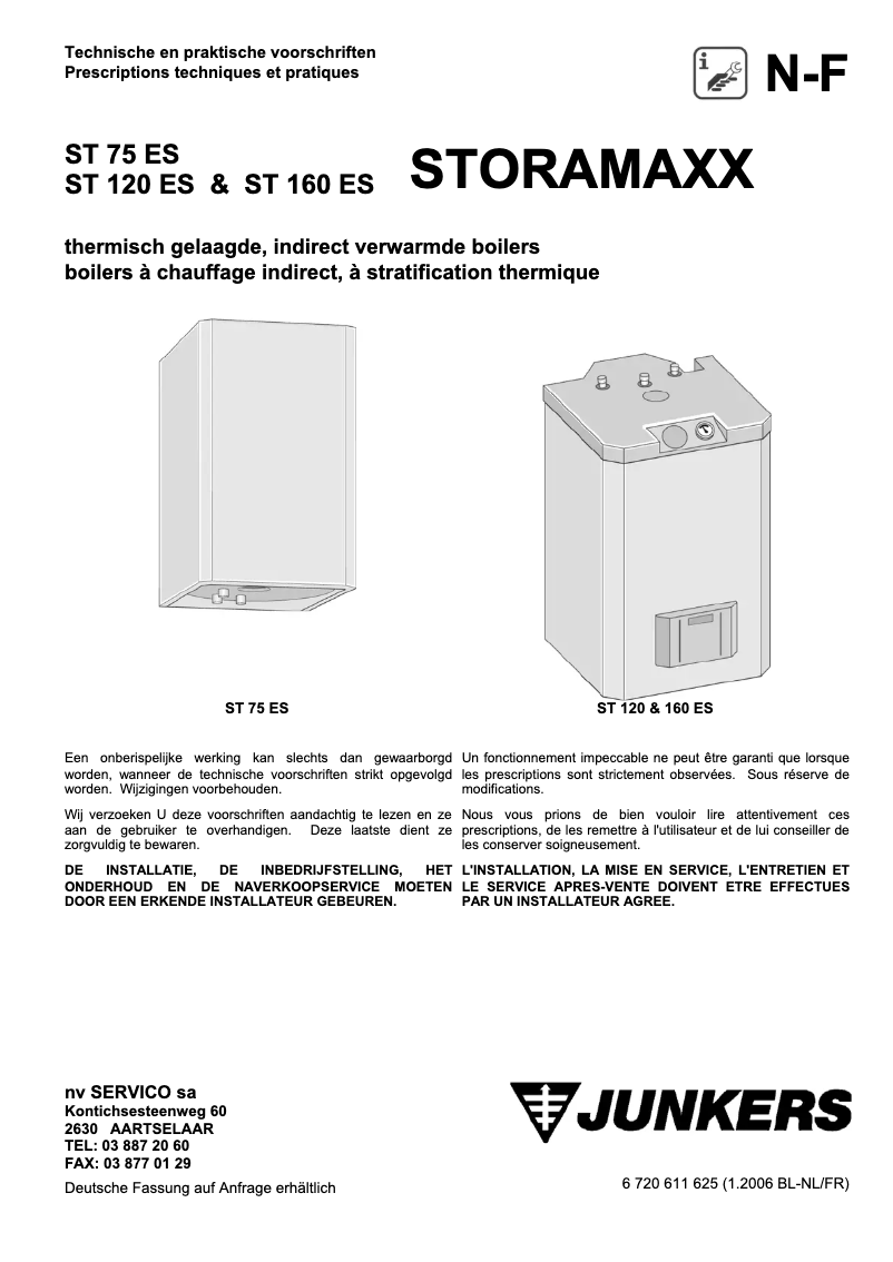 Page n°1 - Manuel utilisateur Junkers ST 120 ES