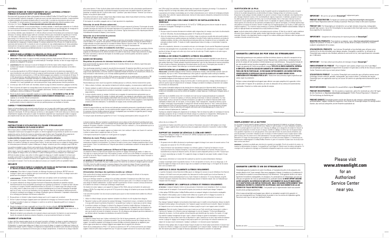 Page n°1 - Manuel utilisateur Streamlight LiteBox