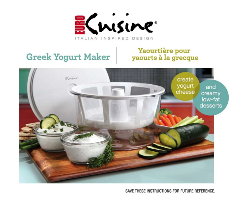 Page 1 de la notice Manuel utilisateur Euro Cuisine GY50