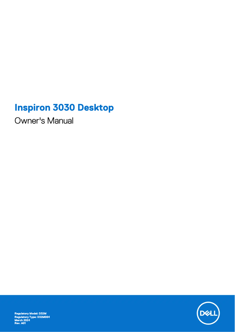 Image de la première page du manuel de l'appareil Inspiron 3030 Desktop