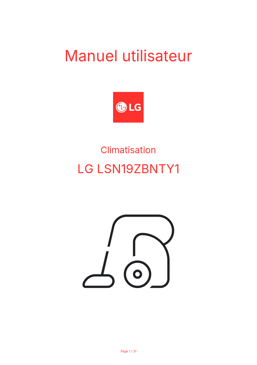 Page n°1 - Manuel utilisateur LG LSN19ZBNTY1