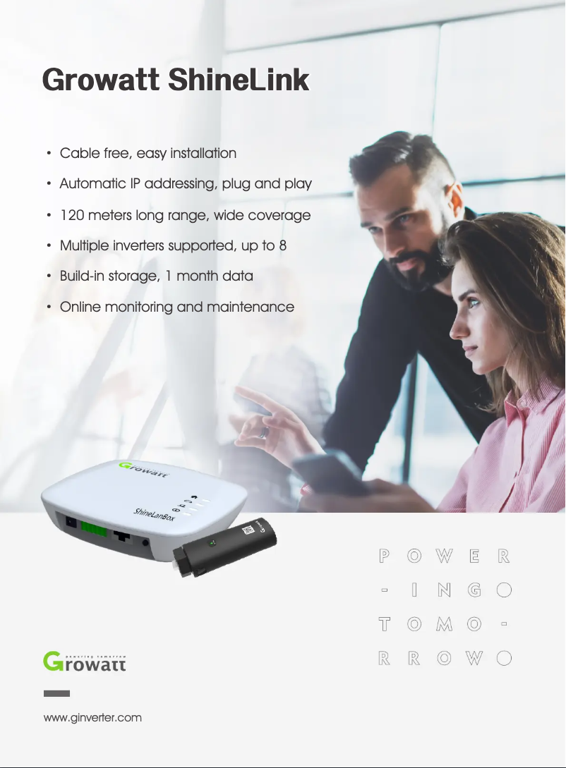 Page 1 de la notice Fiche technique Growatt Shine WiFi-S