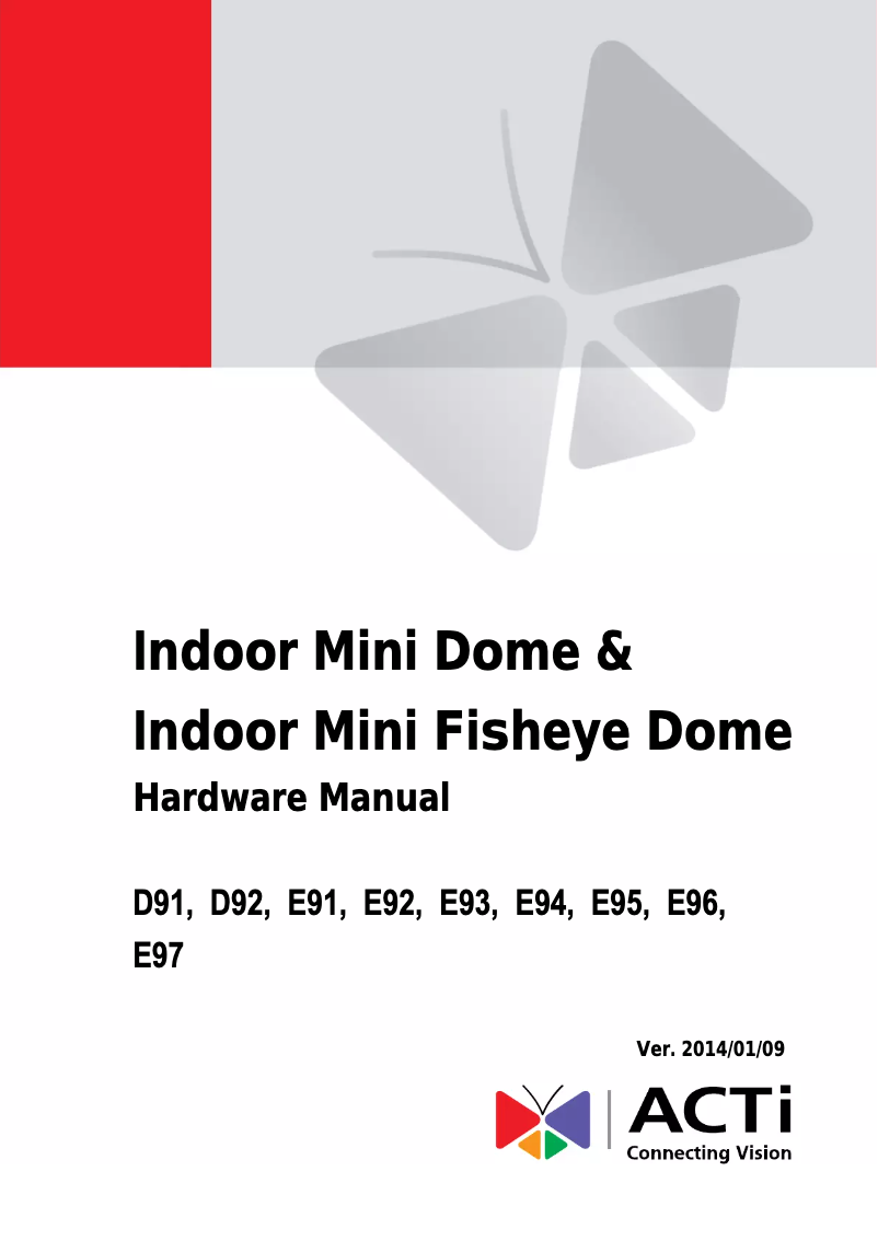 Page 1 de la notice Manuel utilisateur ACTi E93