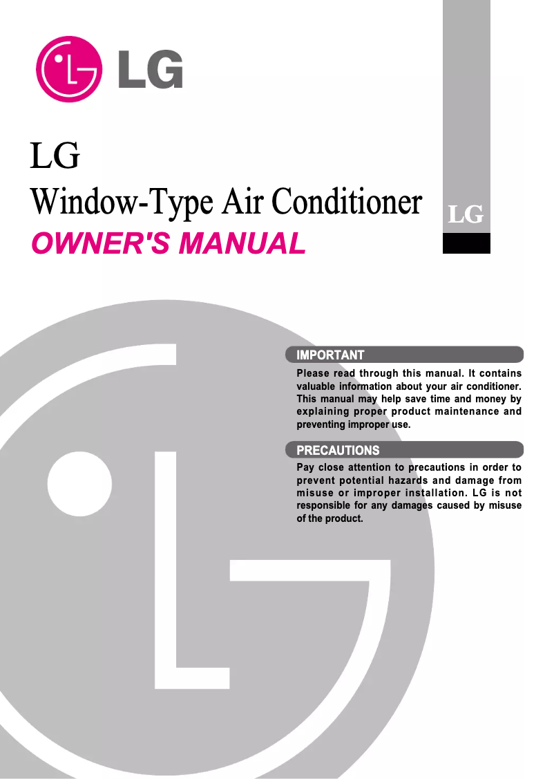 Page n°1 - Manuel utilisateur LG LA060M
