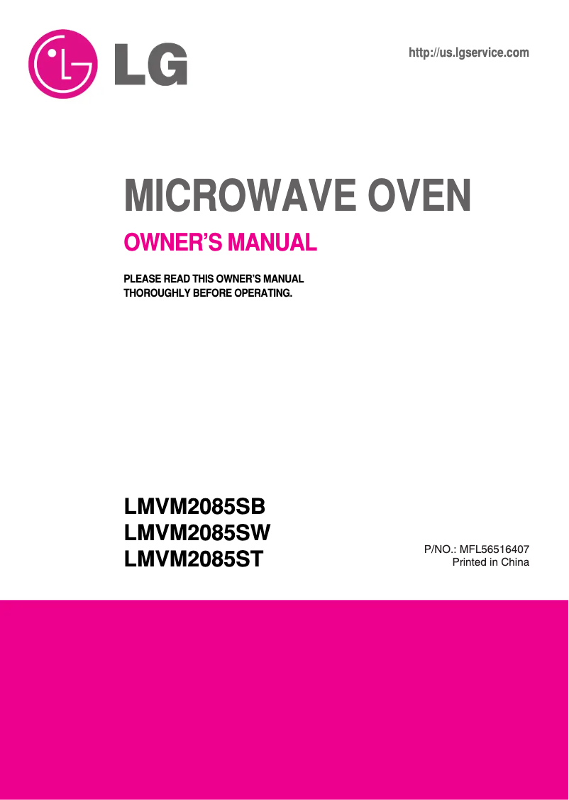 Page 1 de la notice Manuel utilisateur LG LMVM2085SW