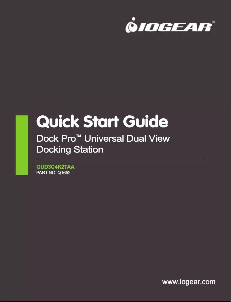 Image de la première page du manuel de l'appareil Dock Pro Universal Dual View