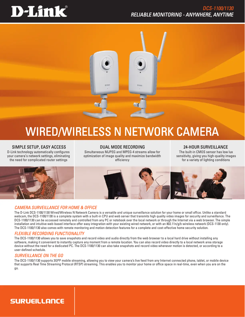 Page 1 de la notice Fiche technique D-Link DCS-1130