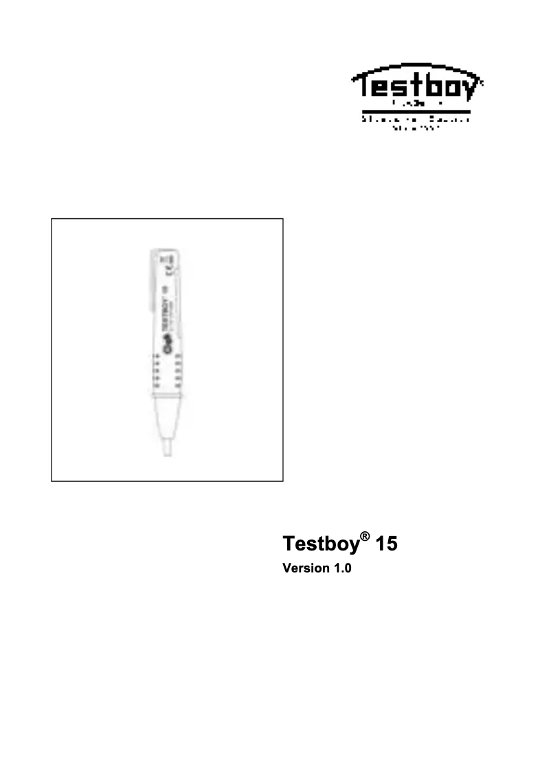 Page 1 de la notice Manuel utilisateur Testboy 15