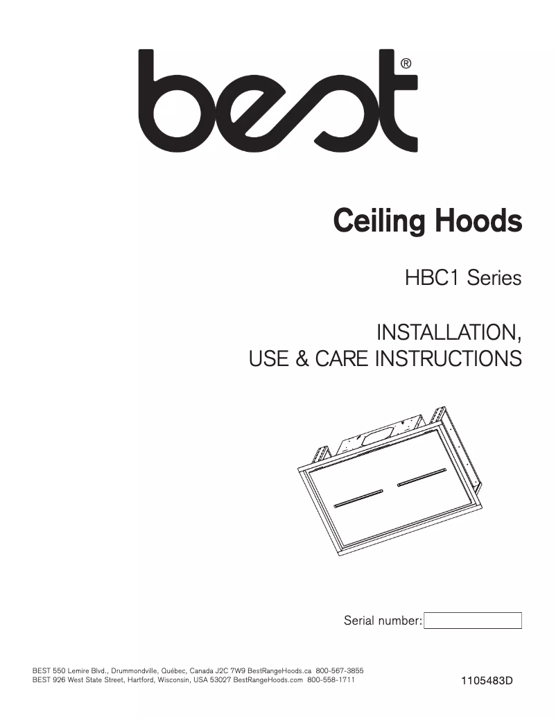 Page n°1 - Guide d'installation Best HBC163ESS