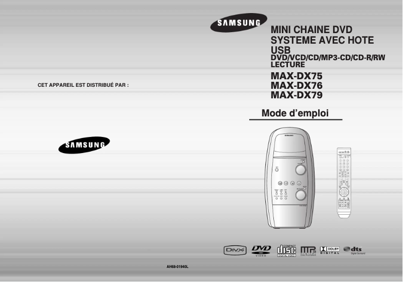 Page 1 de la notice Manuel utilisateur Samsung MAX-DX79