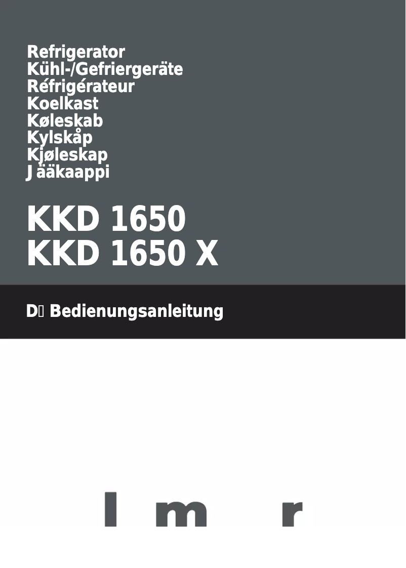 Page n°1 - Manuel utilisateur Blomberg KKD 1650