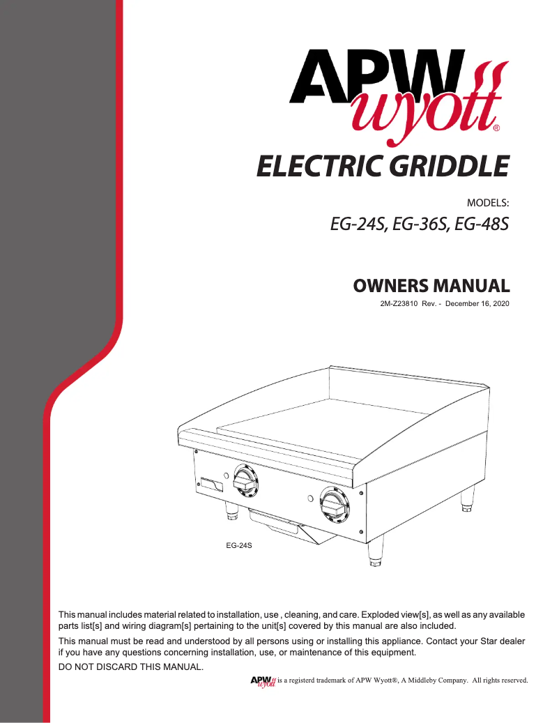 Image de la première page du manuel de l'appareil EG-48S