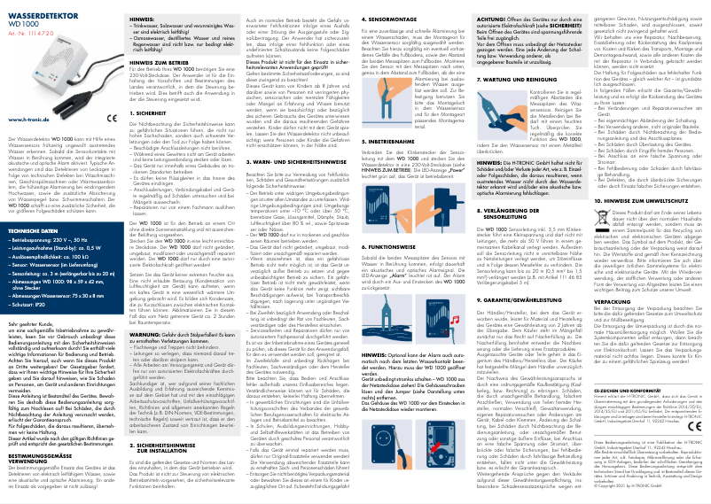Page n°1 - Manuel utilisateur H-Tronic WD 1000
