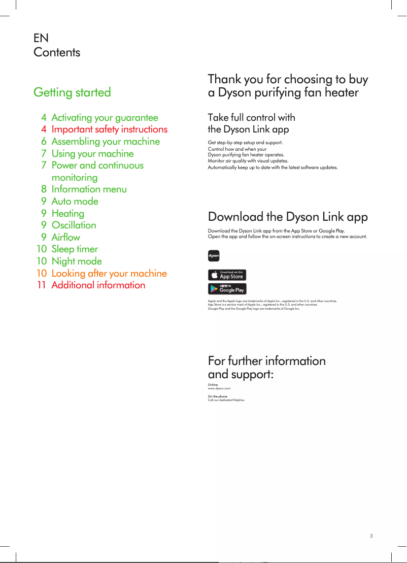 Page n°1 - Manuel utilisateur Dyson Pure Hot+Cool