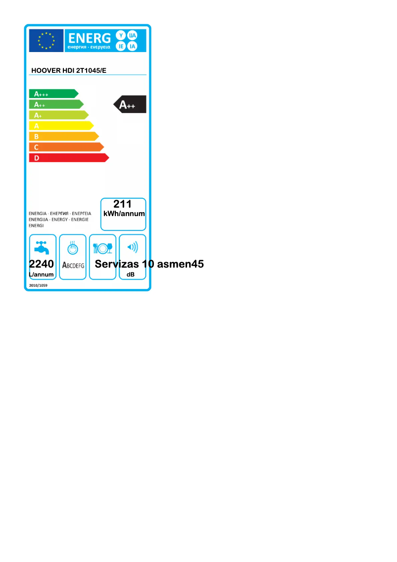 Image de la première page du manuel de l'appareil HDI 2T1045/E