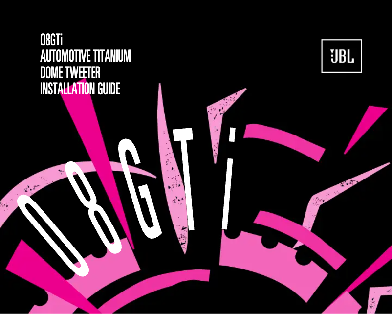 Page 1 de la notice Manuel utilisateur JBL 08GTi