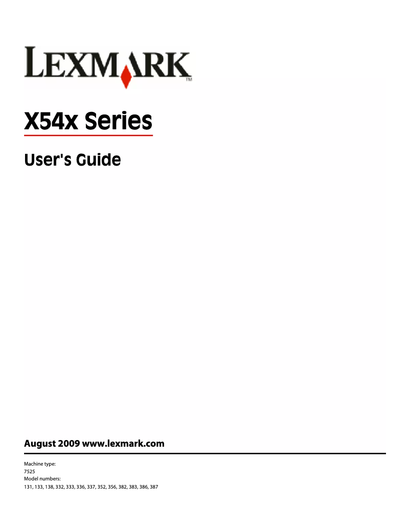 Page 1 de la notice Manuel utilisateur Lexmark X546dtn