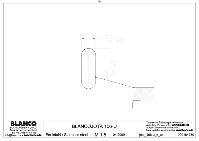 Page 1 de la notice Manuel utilisateur BLANCO JOTA 106-U