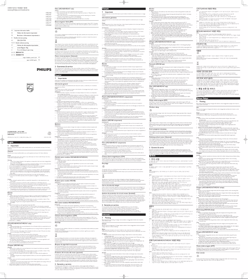 Page n°1 - Brochure Philips Viva Collection HR2168
