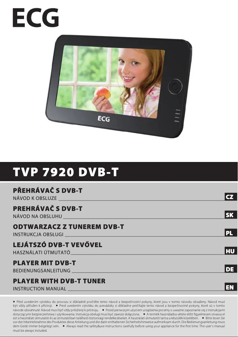 Imagen de la primera página del manual del dispositivo TVP 7920