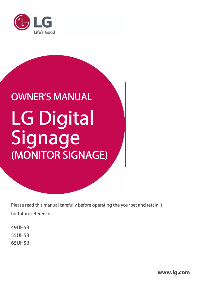 Image de la première page du manuel de l'appareil 65UH5B Ultra HD Smart Platform