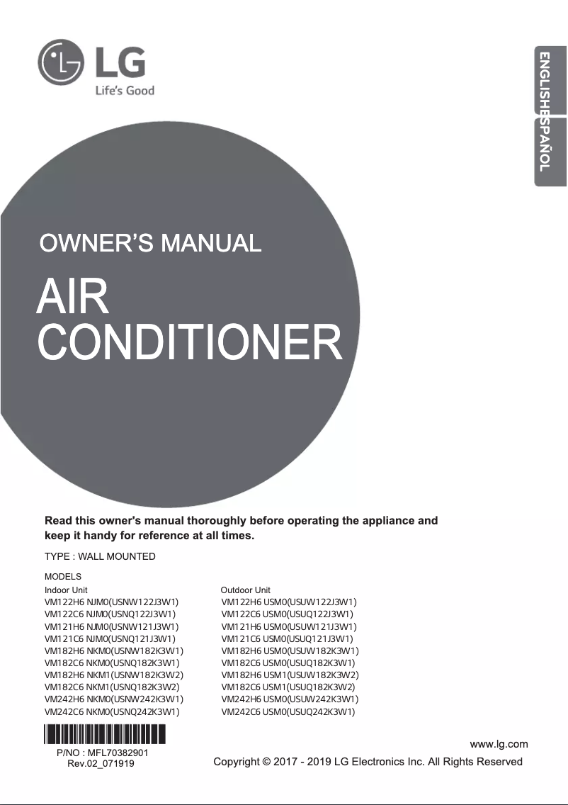 Page n°1 - Manuel utilisateur LG VM242H6