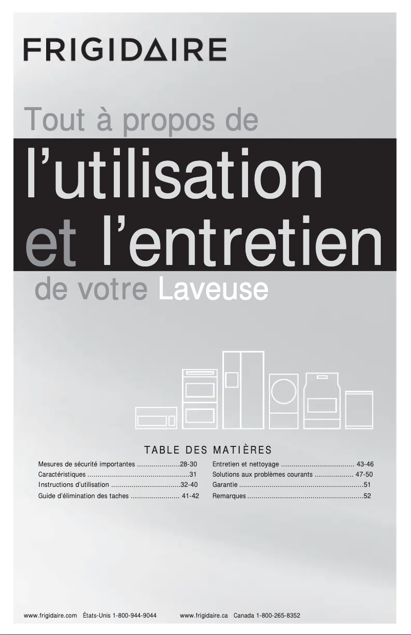 Page 1 de la notice Manuel utilisateur Frigidaire FFFS5115PA
