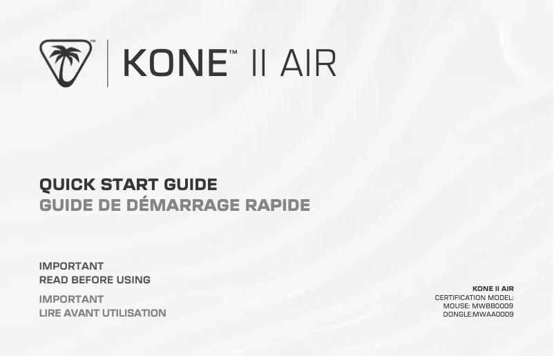 Image de la première page du manuel de l'appareil Kone II Air
