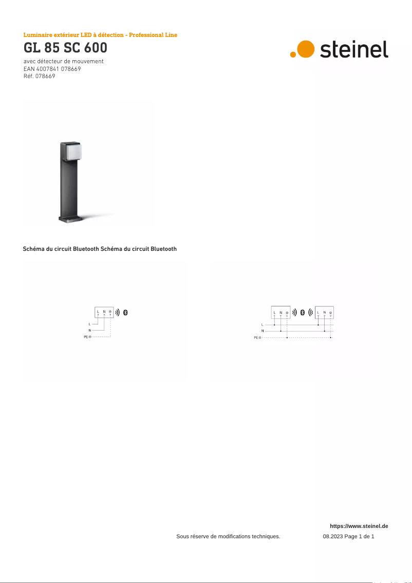 Image de la première page du manuel de l'appareil GL 85 SC 600