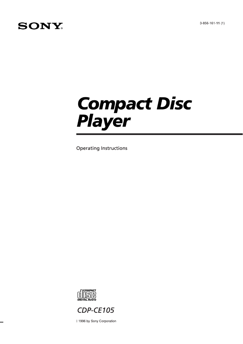 Image de la première page du manuel de l'appareil CDP-CE105