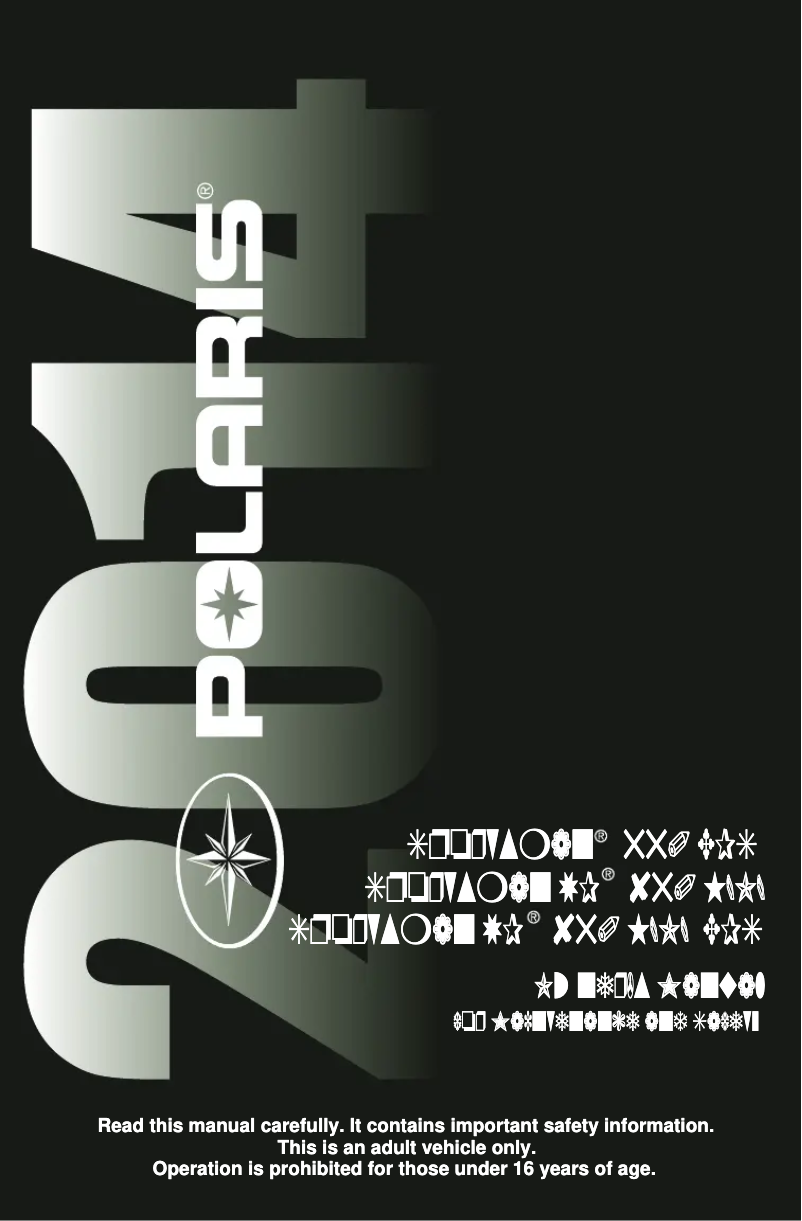 Image de la première page du manuel de l'appareil Sportsman XP 850 HO EPS (2014)