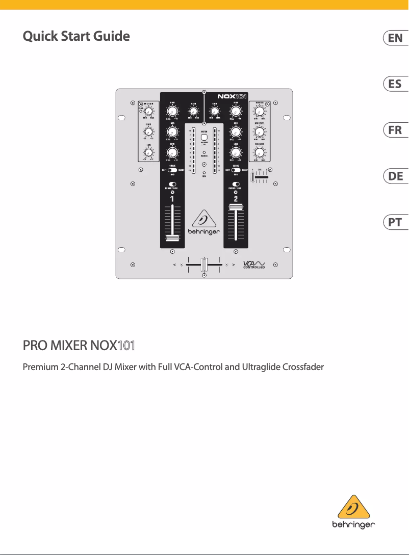 Page 1 de la notice Manuel utilisateur Behringer NOX101