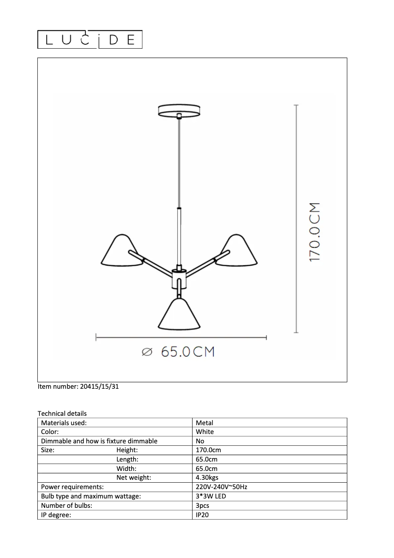 Image de la première page du manuel de l'appareil Devon 20415/15/31