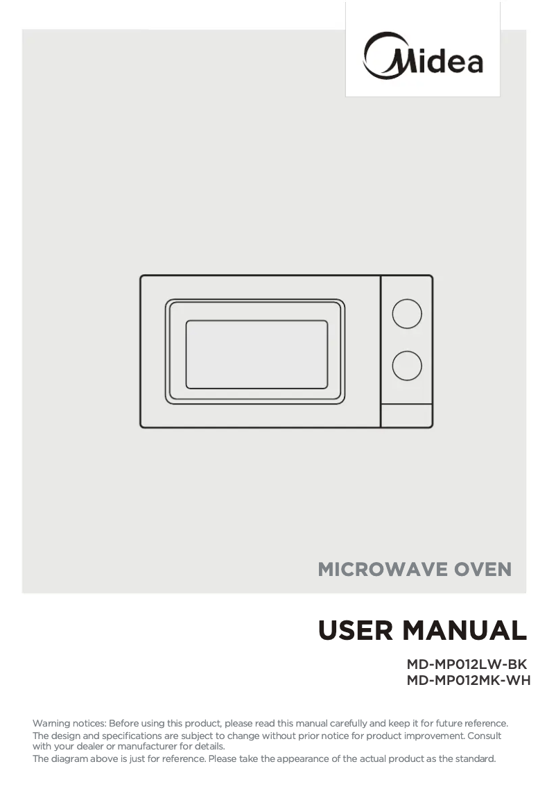 Image de la première page du manuel de l'appareil MD-MP012MK-WH