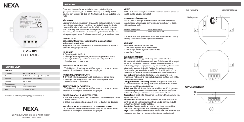 Image de la première page du manuel de l'appareil CMR-101