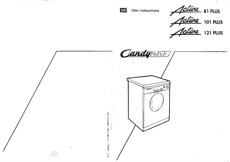 Page 1 de la notice Manuel utilisateur Candy Activa 121 plus