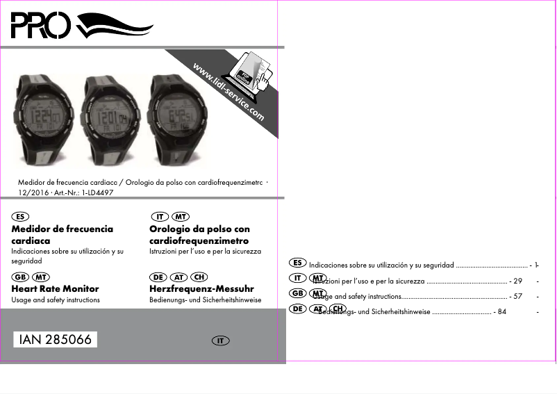 Image de la première page du manuel de l'appareil 1-LD4497 IAN 285066