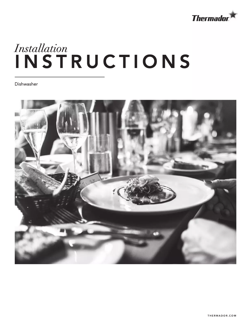 Page 1 de la notice Guide d'installation Thermador DWHD770WFP