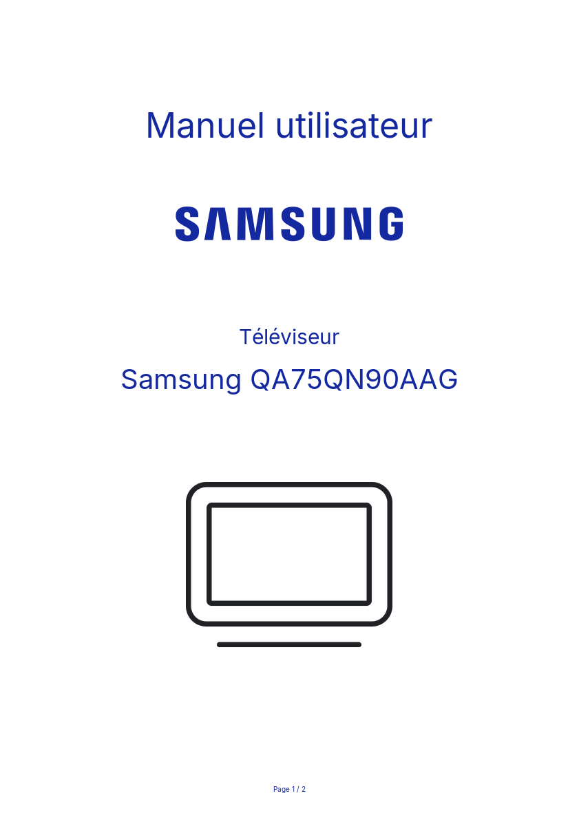 Page n°1 - Manuel utilisateur Samsung QA75QN90AAG