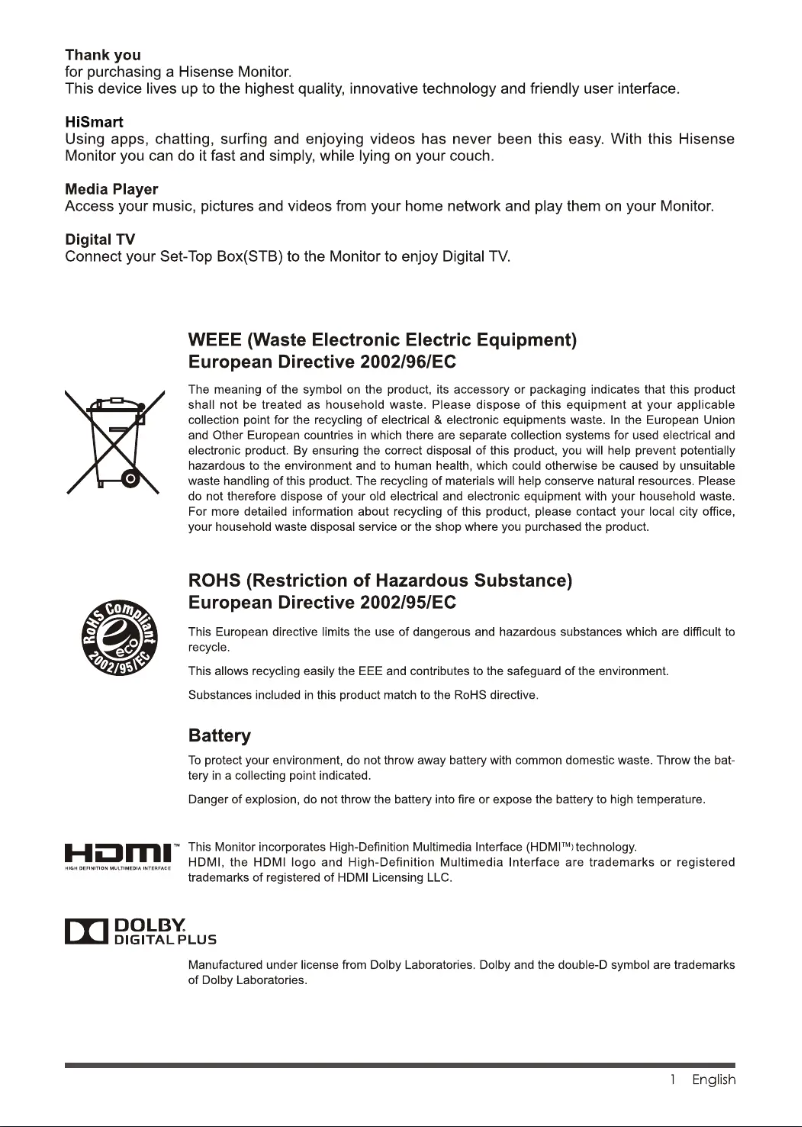 Page 1 de la notice Manuel utilisateur Hisense LTDN85XT910M3D