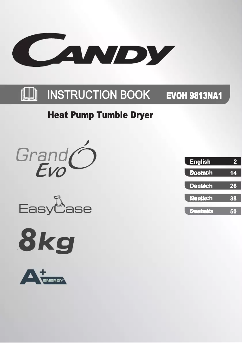 Page n°1 - Manuel utilisateur Candy EVOH 9813NA1-S