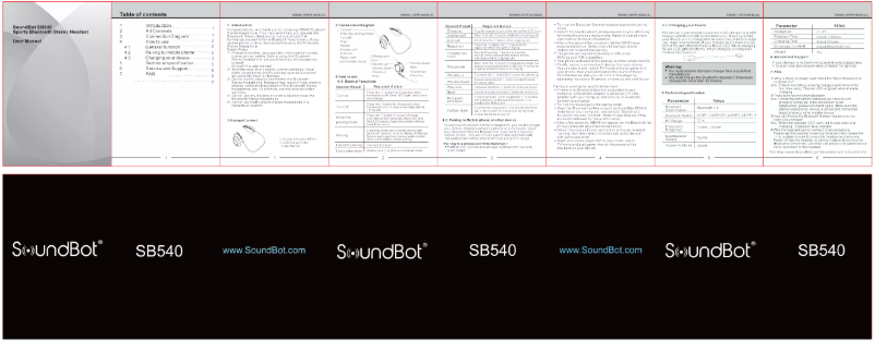 Image de la première page du manuel de l'appareil SB540