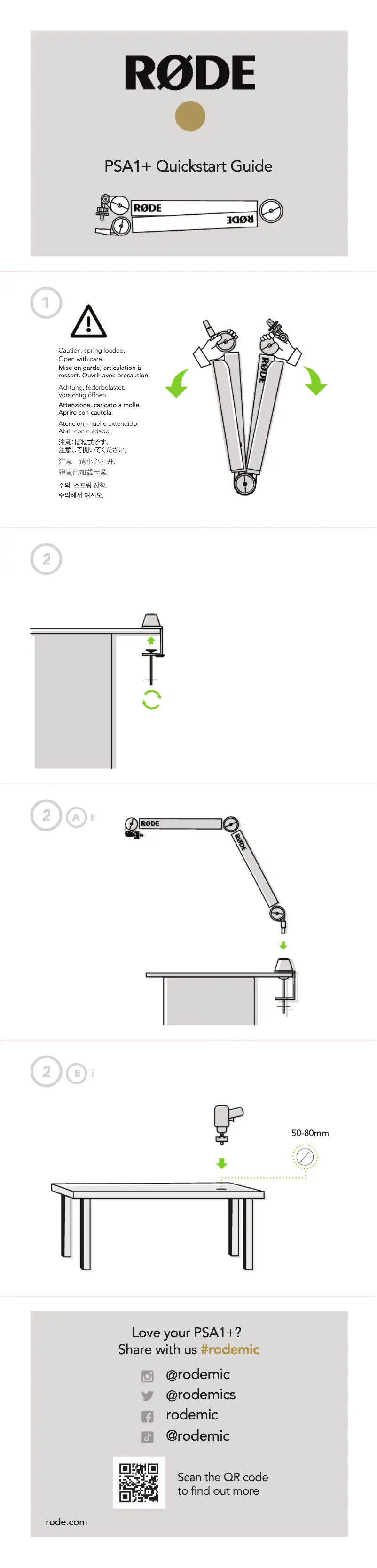Page n°1 - Guide de démarrage rapide Røde PSA-1